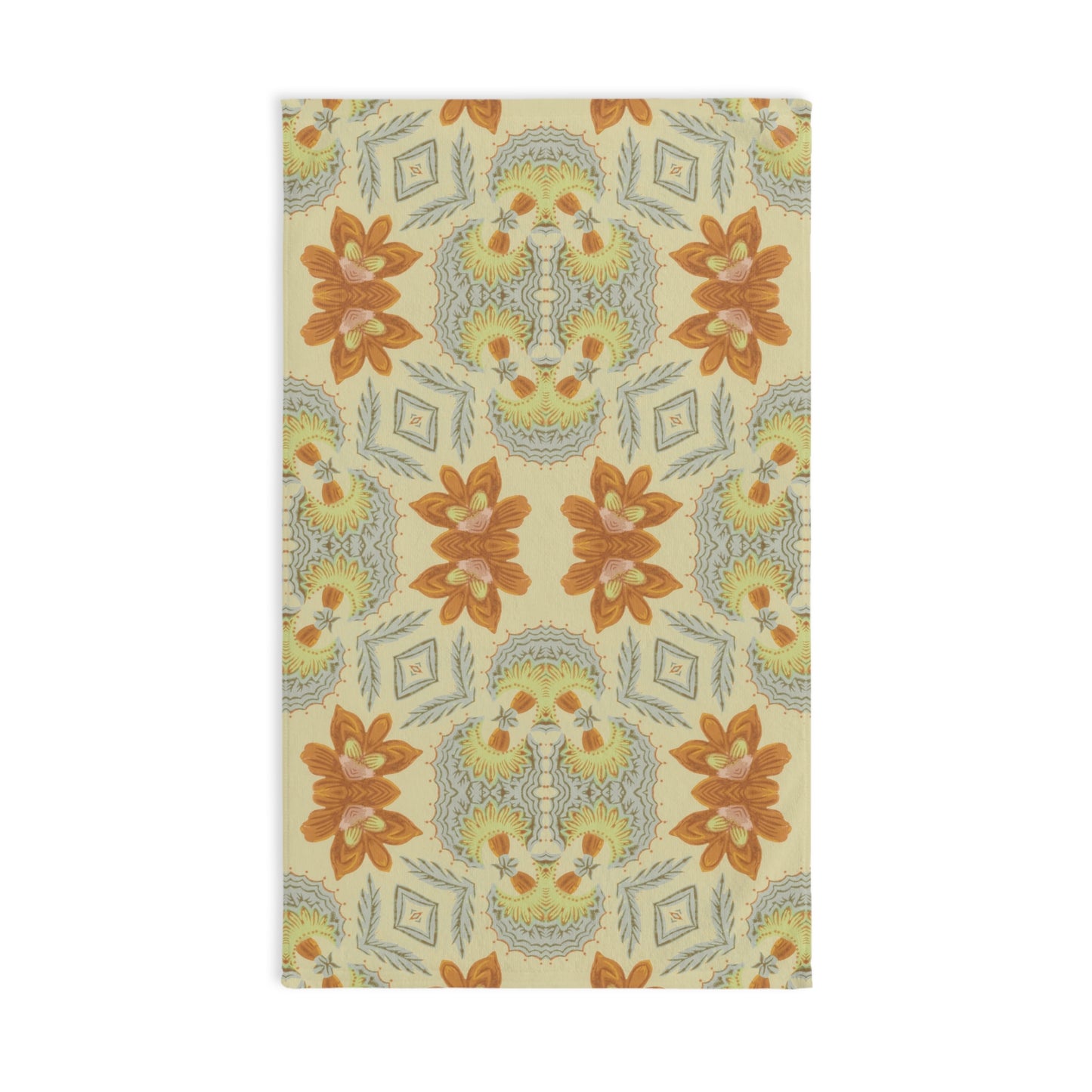 Bella Bouquet Damask in Soft Cream and Grey | Hand Towel