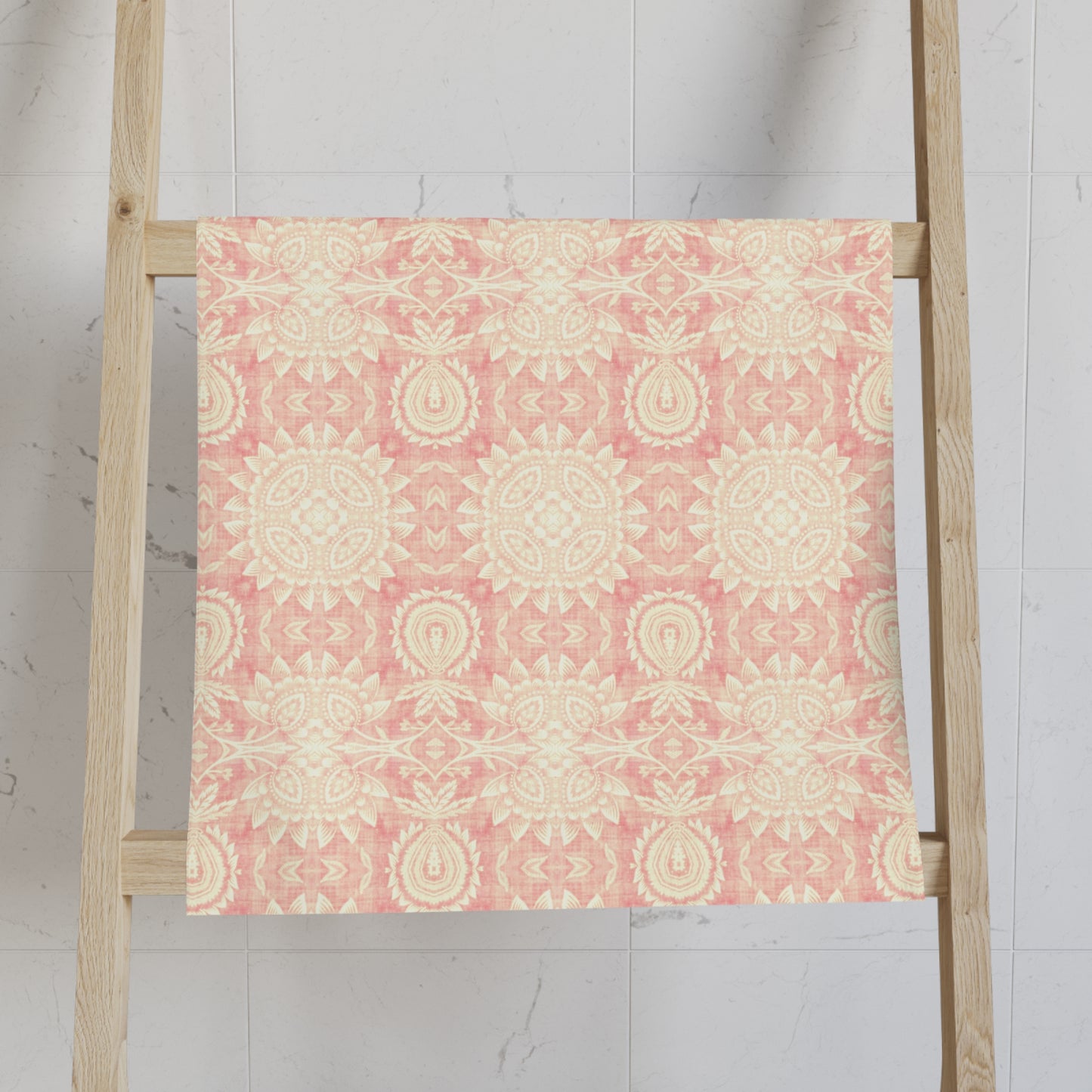 Paloma Flowers and Pineapples in Pink and Cream | Hand Towel