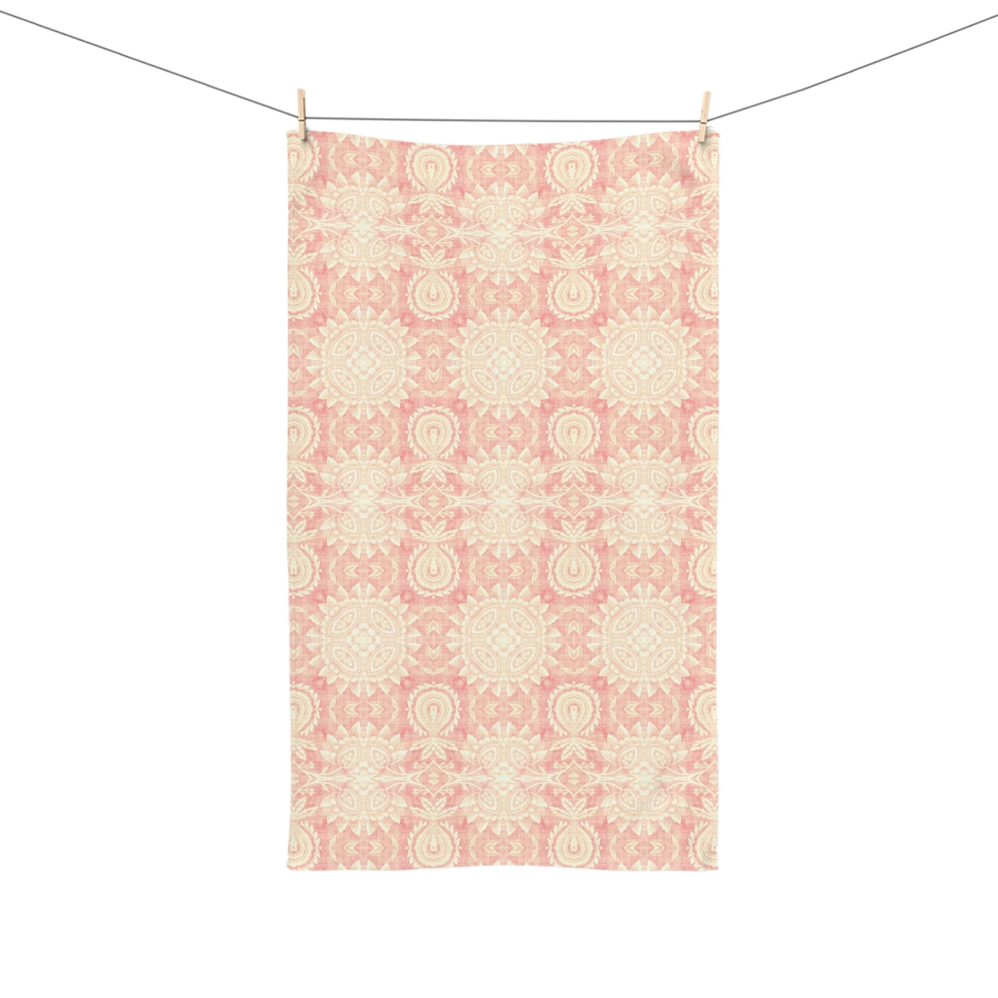Paloma Flowers and Pineapples in Pink and Cream | Hand Towel