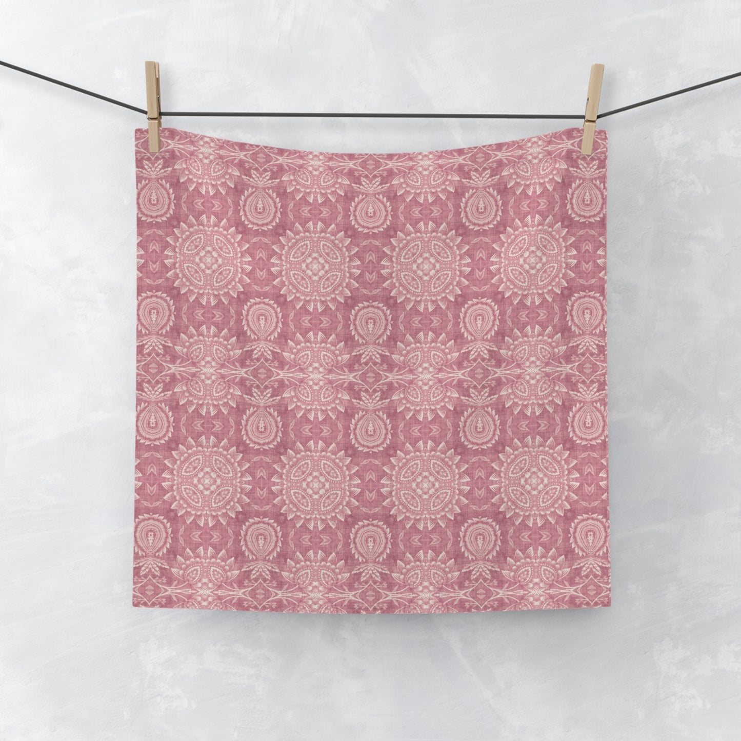 Paloma Flowers and Pineapples in Dusky Rose Pink | Face Towel