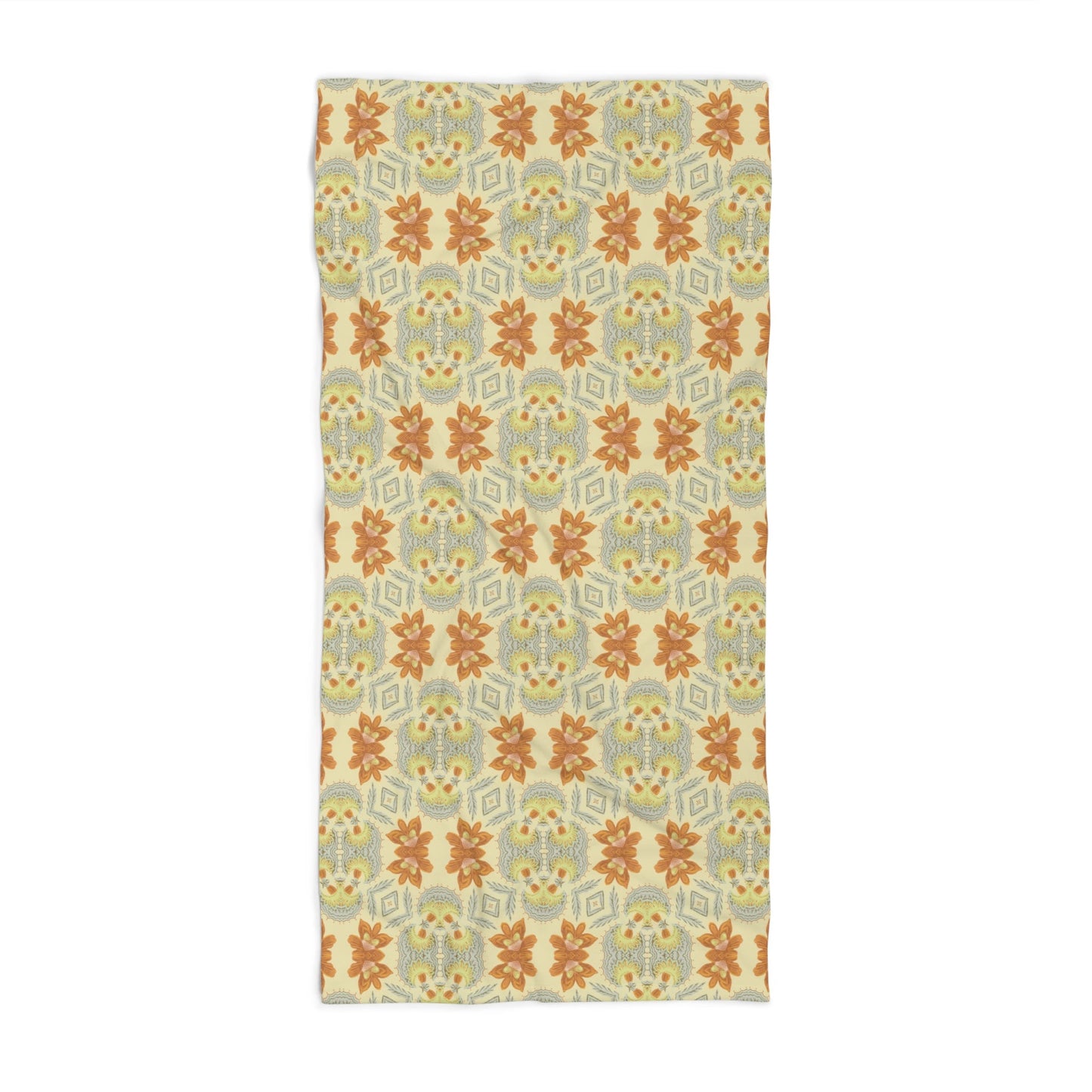 Bella Bouquet Damask in Soft Cream and Grey | Bath Towel