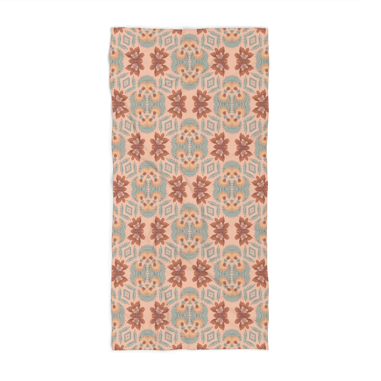Bella Bouquet Floral Damask in Plaster Pink | Bath Towel