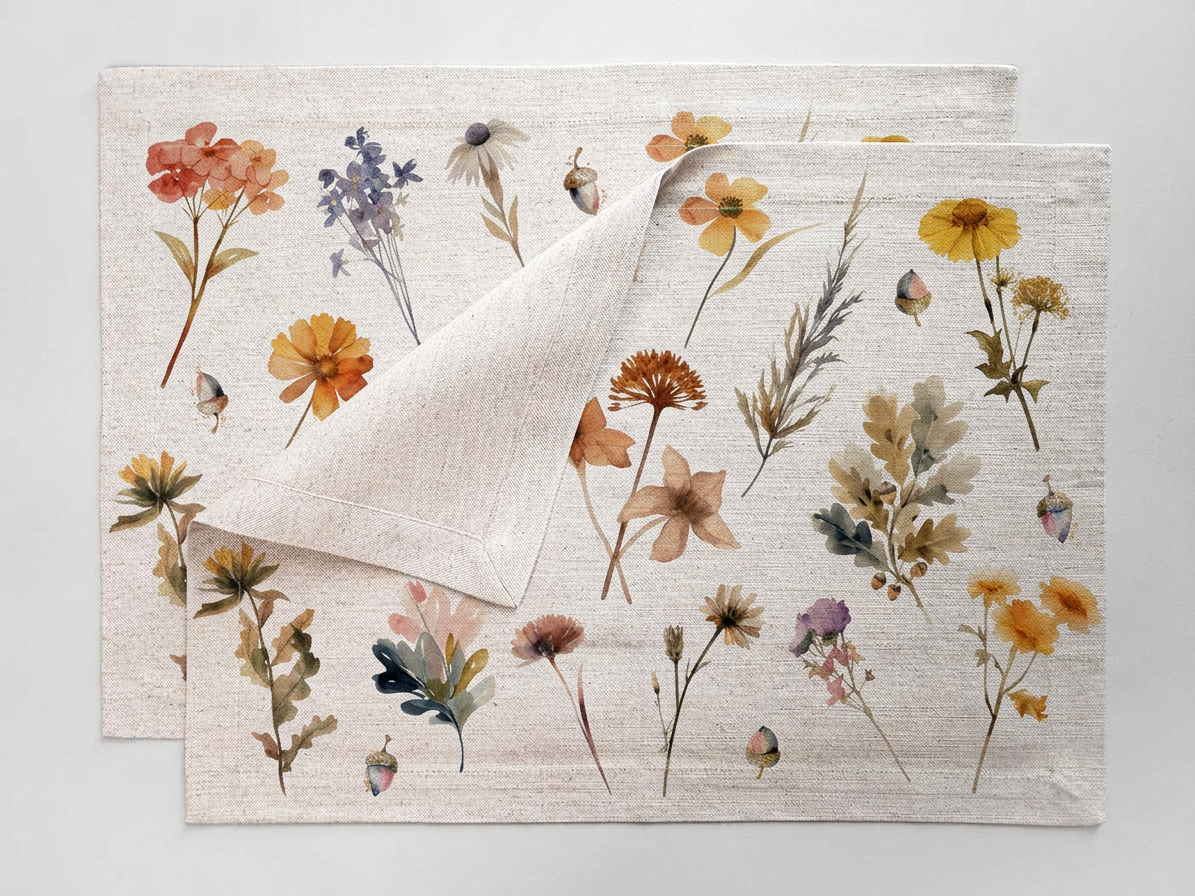 Oak and Blossom | Set of 2 Linen Placemats