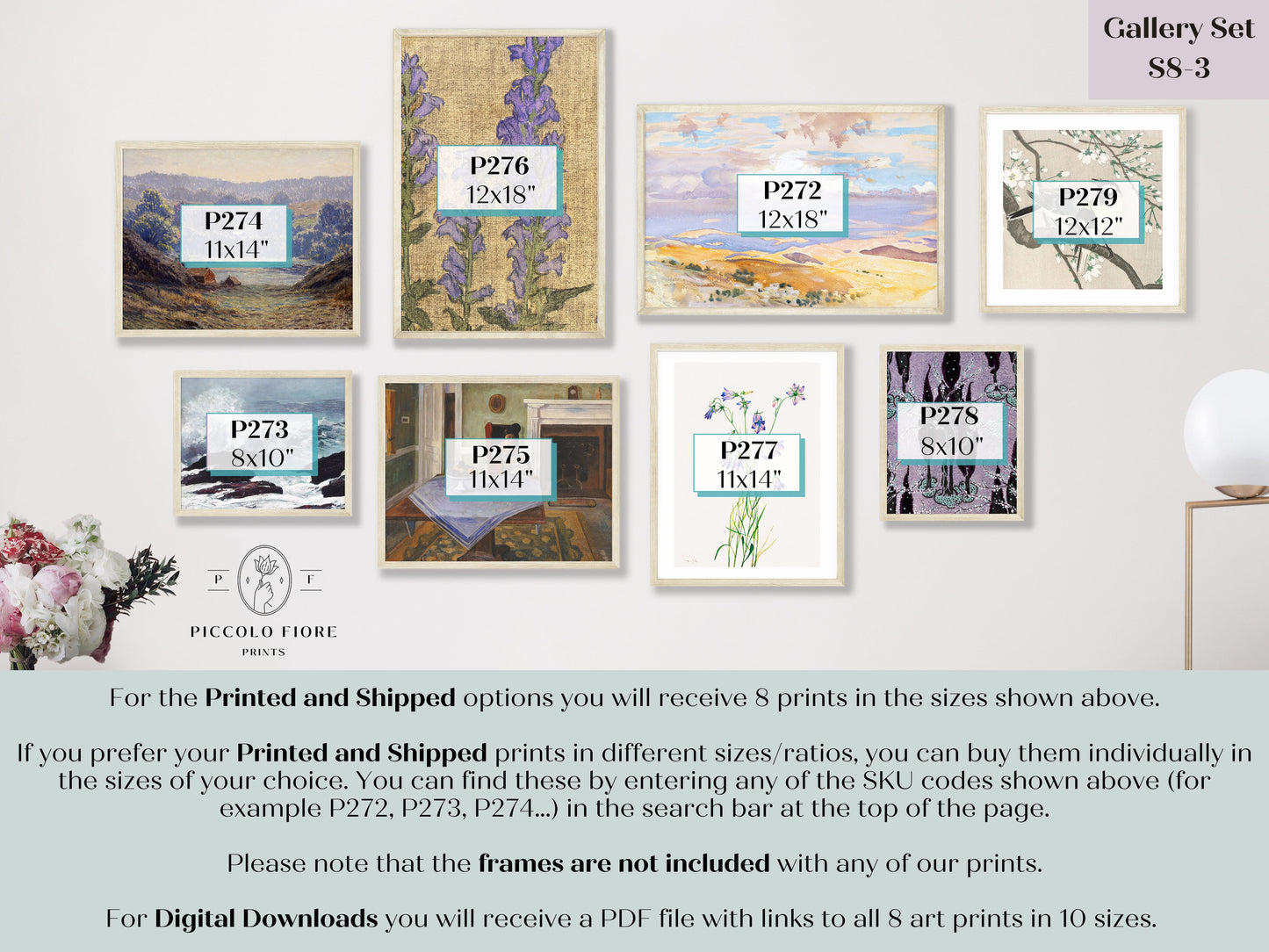 Lilac Eclectic | Gallery Wall Set | 8 Prints | S8-3
