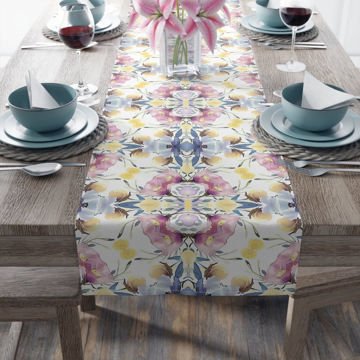 Aztec Floral Bow | Table Runner - Table Runner - Piccolo Fiore Prints
