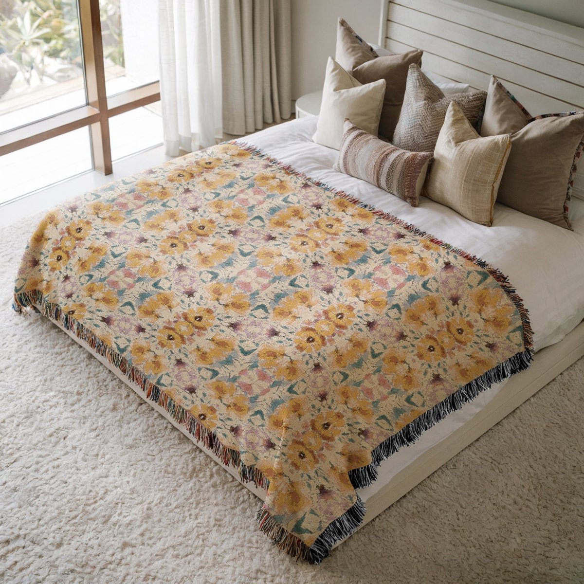 Aztec Floral Bow | Woven Blanket - Woven Blanket - Piccolo Fiore Prints
