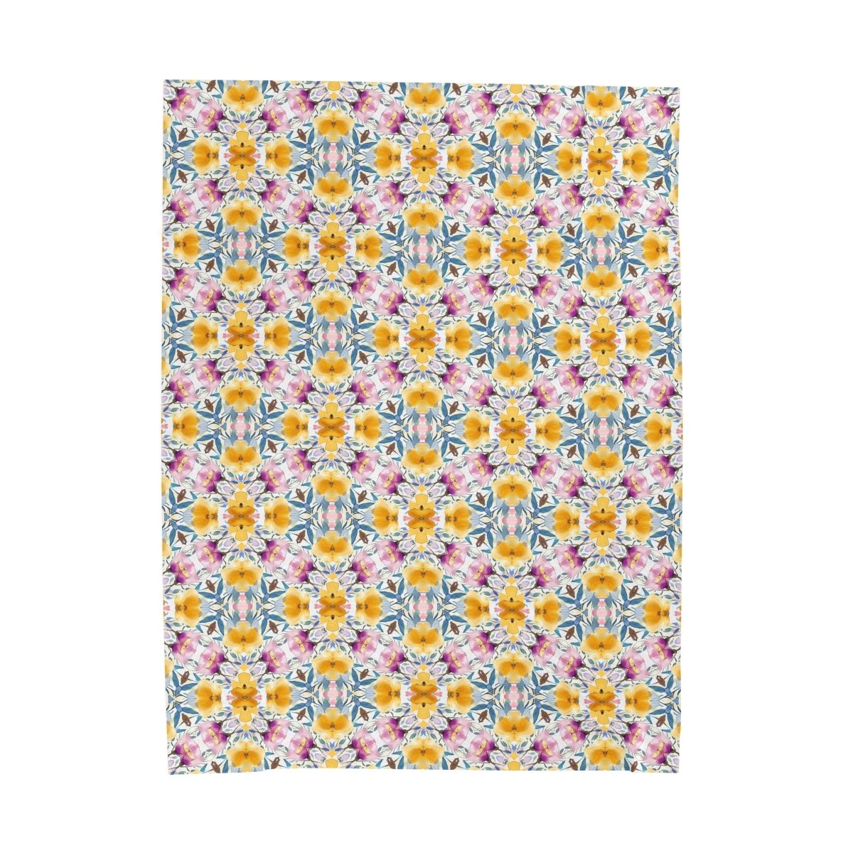 Aztec Floral Damask | Minky Throw Blanket - Minky Throw Blanket - Piccolo Fiore Prints