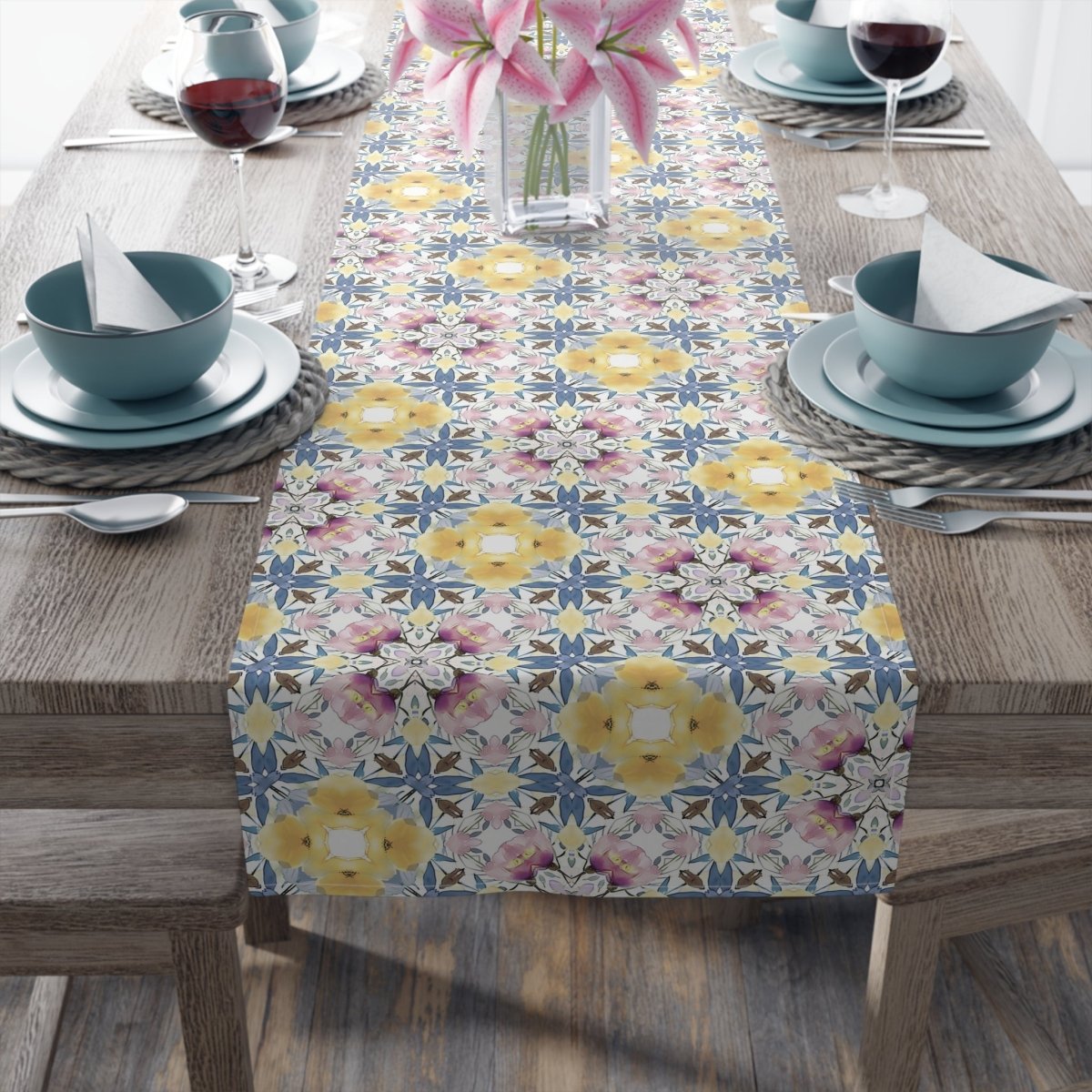 Aztec Retro Tile | Table Runner - Table Runner - Piccolo Fiore Prints