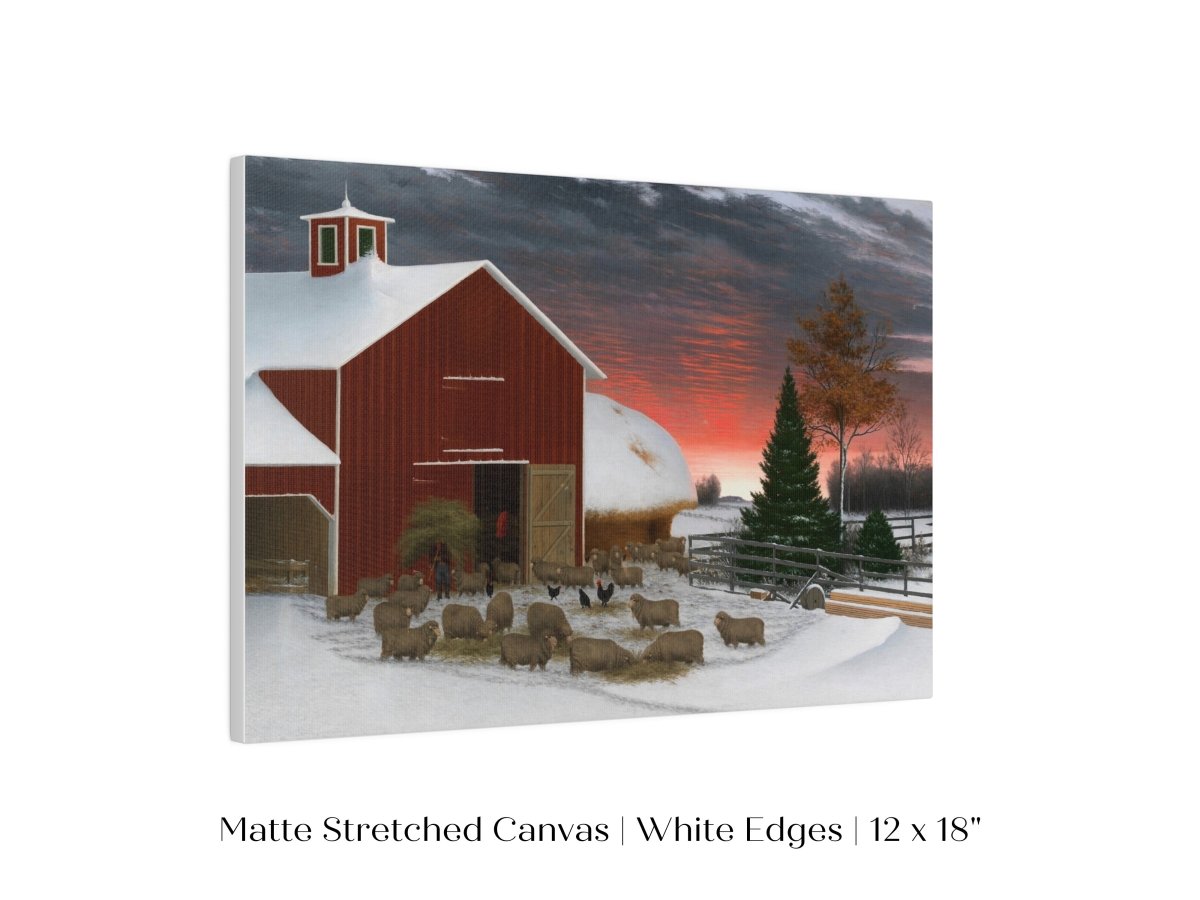 Barnyard in Winter | P240 - Single Art Prints - Piccolo Fiore Prints