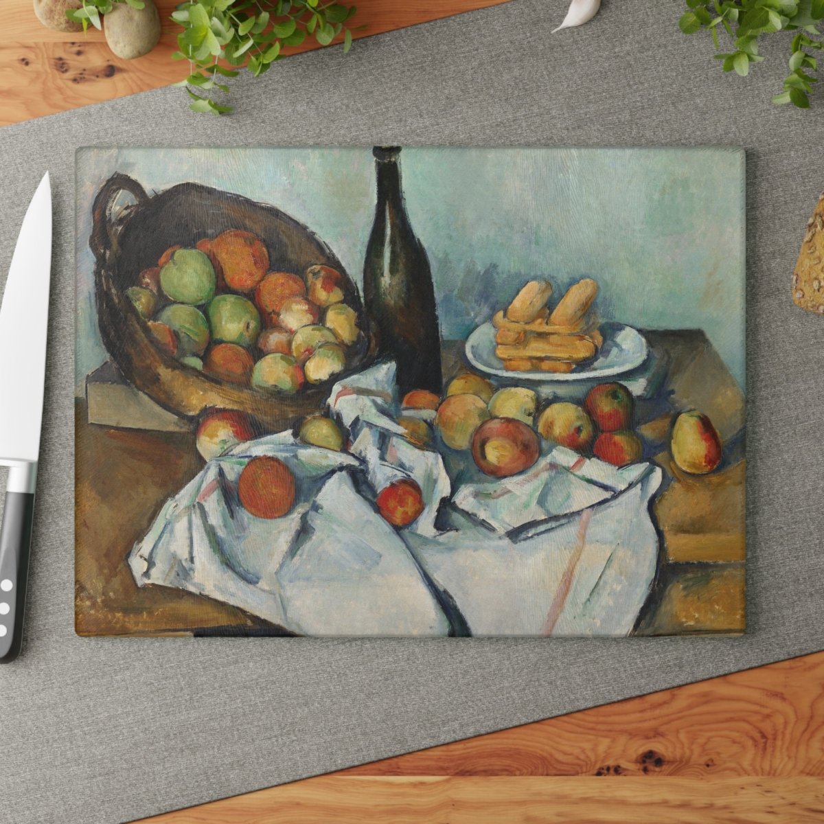 Basket of Apples | Glass Chopping Board - Glass Chopping Board - Piccolo Fiore Prints