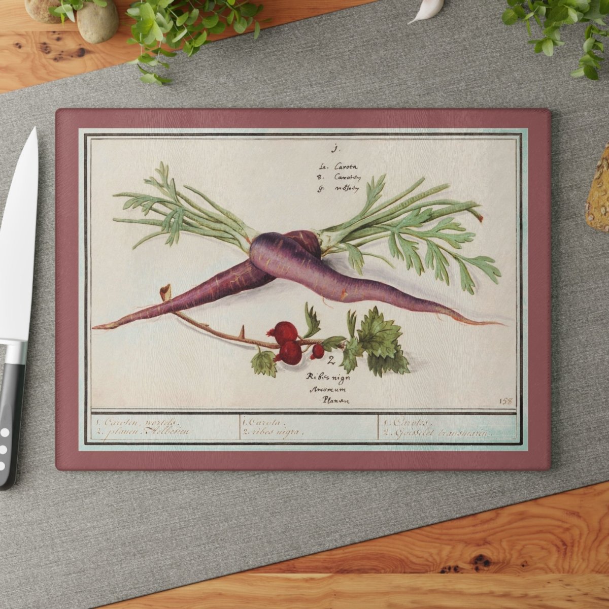 Beetroot | Glass Chopping Board - Glass Chopping Board - Piccolo Fiore Prints