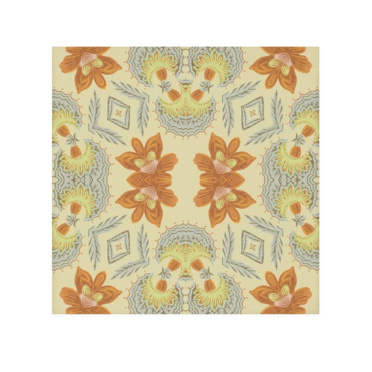Bella Bouquet Damask in Soft Cream and Grey | Face Towel - Face Towel - Piccolo Fiore Prints