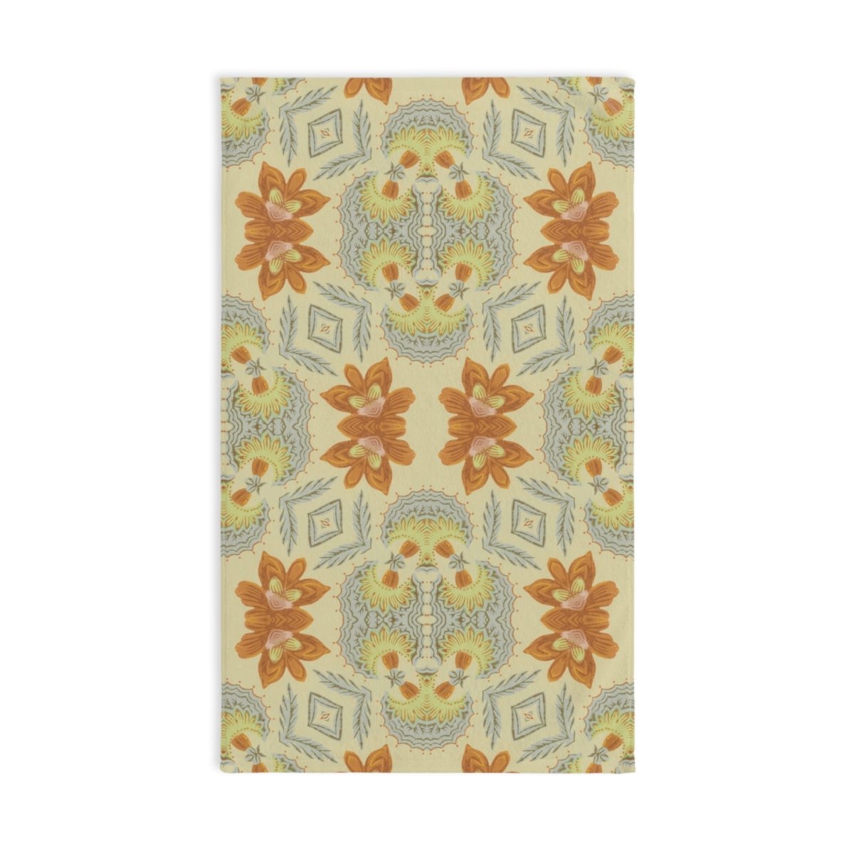 Bella Bouquet Damask in Soft Cream and Grey | Hand Towel - Hand Towel - Piccolo Fiore Prints