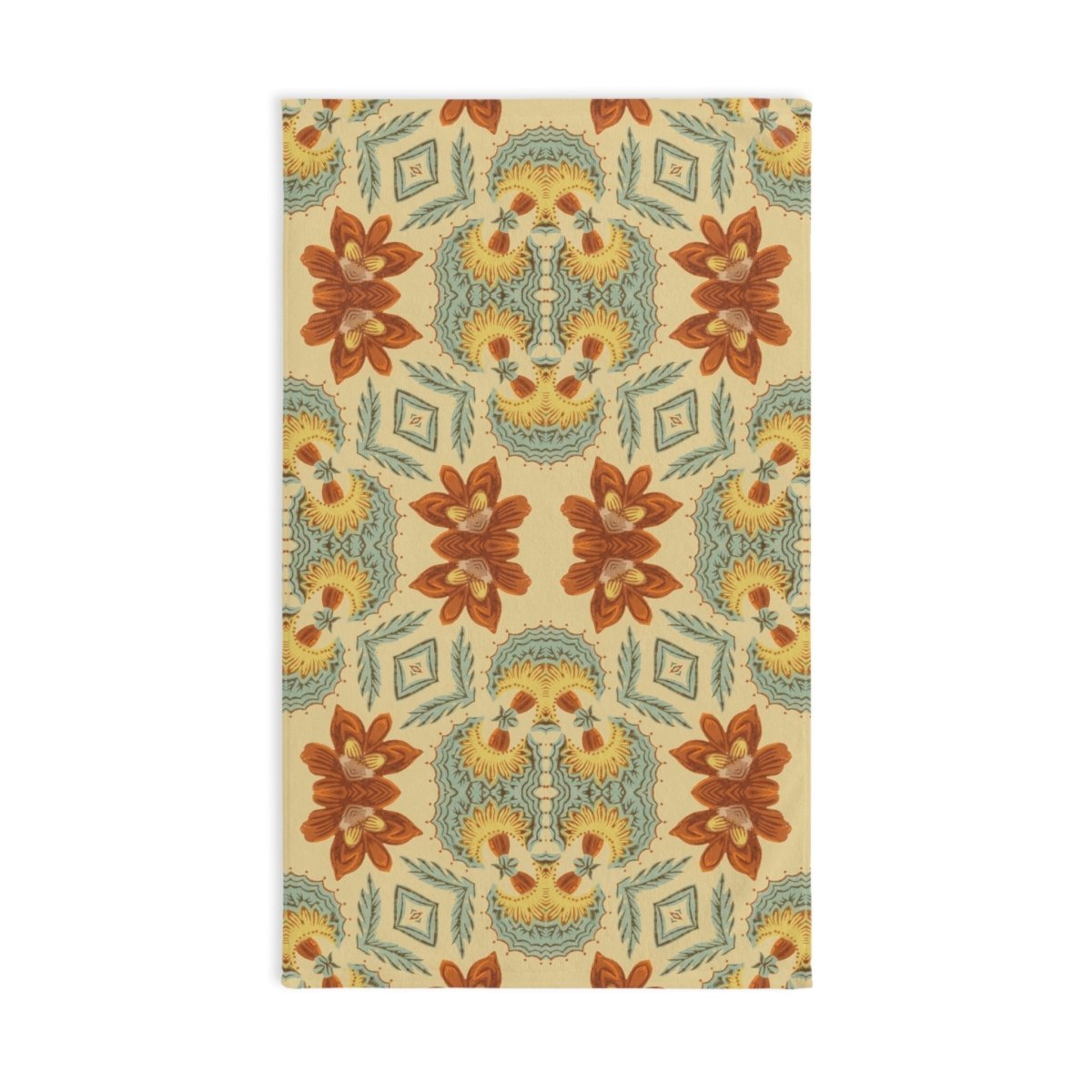 Bella Bouquet Floral Damask in Country Cream and Blue | Hand Towel - Hand Towel - Piccolo Fiore Prints