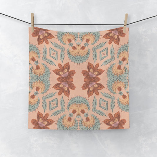 Bella Bouquet Floral Damask in Plaster Pink | Face Towel - Face Towel - Piccolo Fiore Prints