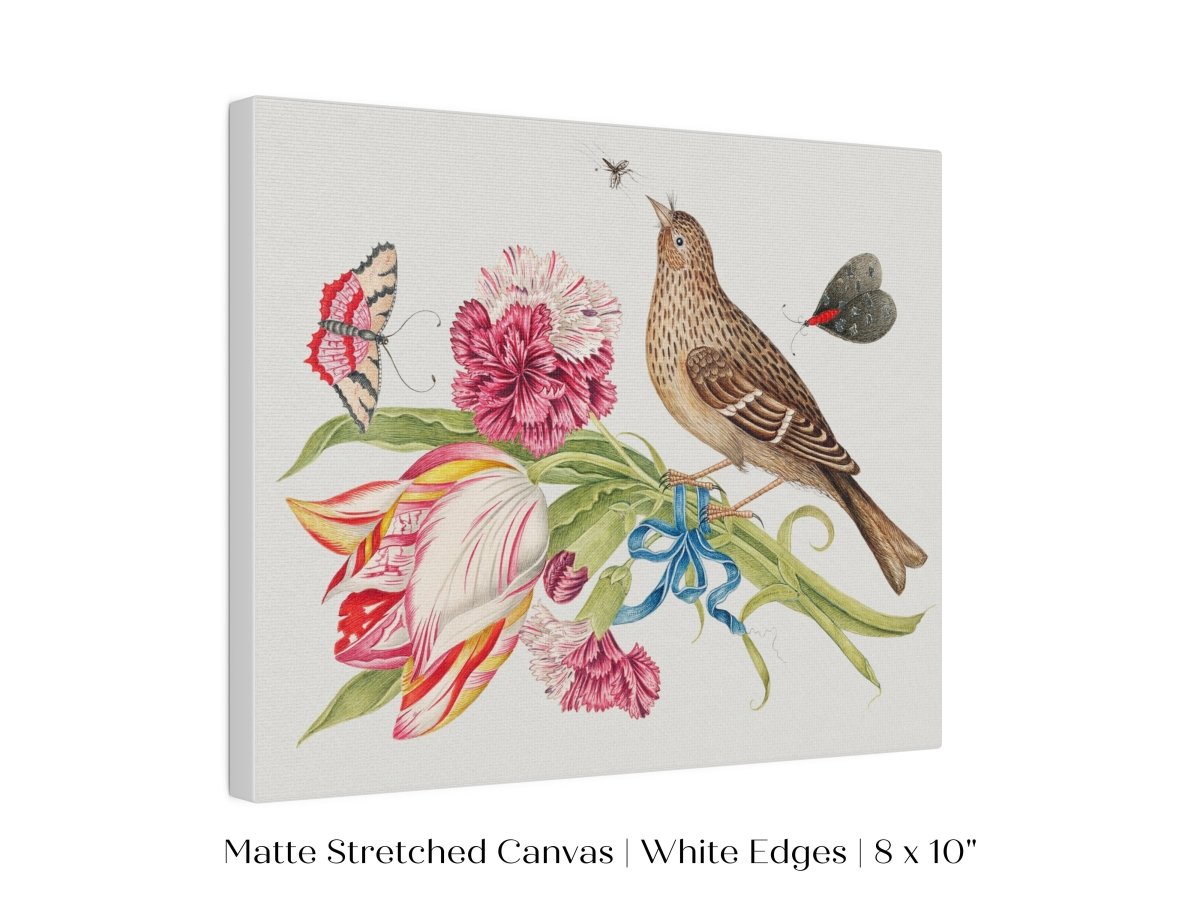 Bird, Butterfly and Flowers Illustration | P165 - Single Art Prints - Piccolo Fiore Prints
