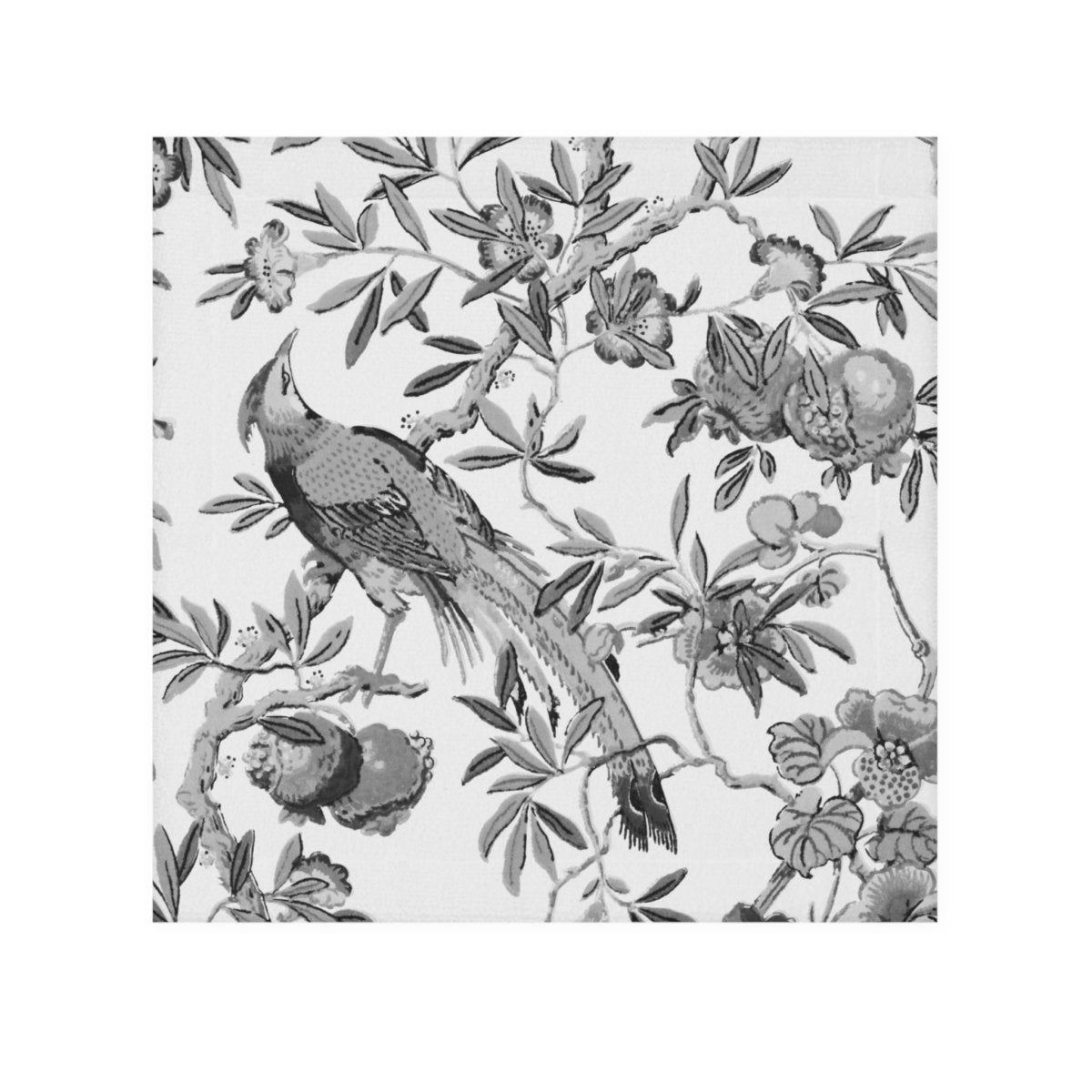 Birds and Fruit in Black and White | Face Towel - Face Towel - Piccolo Fiore Prints