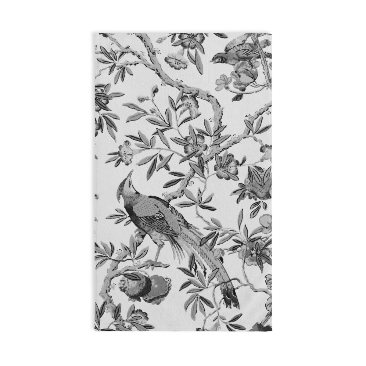 Birds and Fruit in Black and White | Hand Towel - Hand Towel - Piccolo Fiore Prints