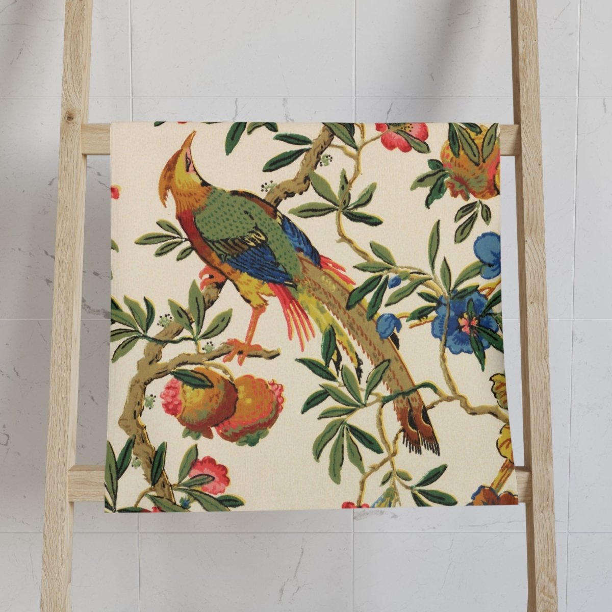 Birds and Fruit in Bright Cream | Hand Towel - Hand Towel - Piccolo Fiore Prints