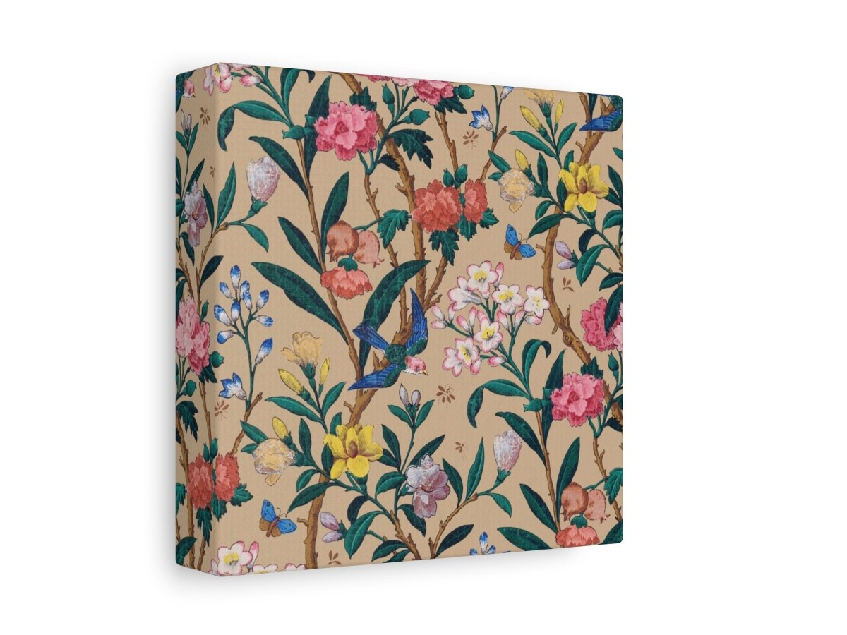 Birds, Butterflies, Bees and Blossom | Textile Art Print | P129 - Single Square Art Prints - Piccolo Fiore Prints