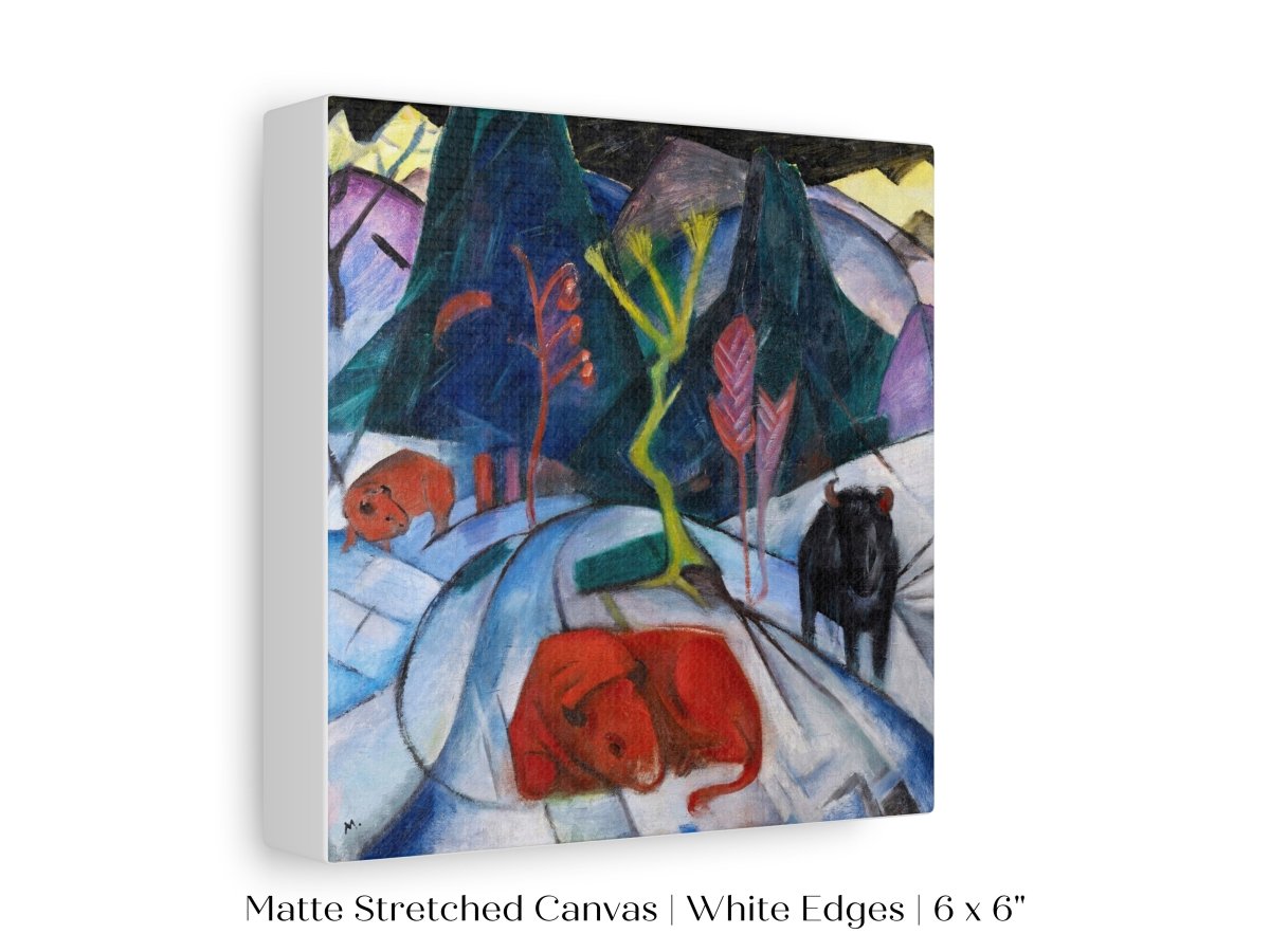 Bison in Winter Oil Painting | P489 - Single Square Art Prints - Piccolo Fiore Prints