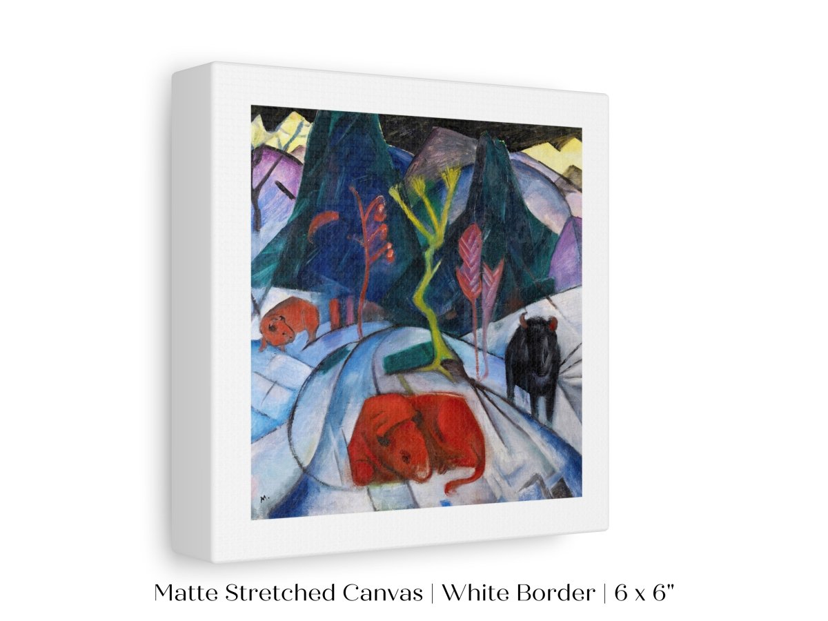 Bison in Winter Oil Painting | P489 - Single Square Art Prints - Piccolo Fiore Prints