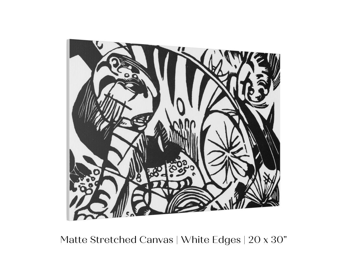Black and White Abstract Tiger | P490 - Single Art Prints - Piccolo Fiore Prints