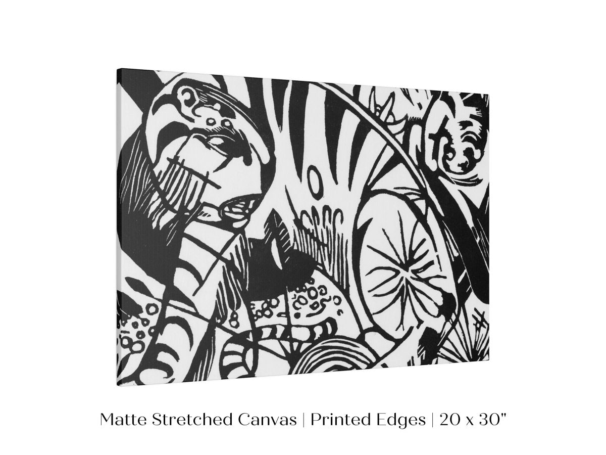 Black and White Abstract Tiger | P490 - Single Art Prints - Piccolo Fiore Prints