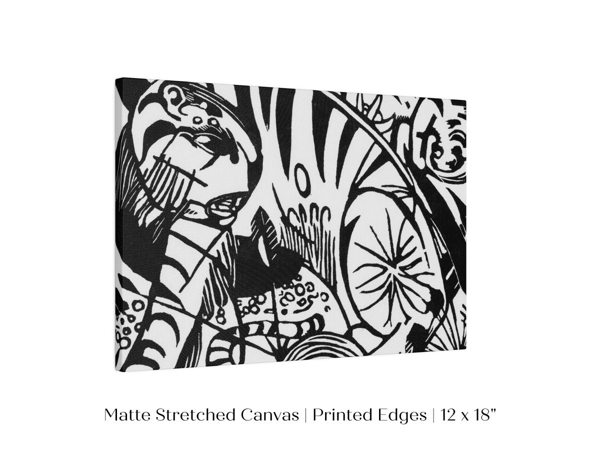 Black and White Abstract Tiger | P490 - Single Art Prints - Piccolo Fiore Prints
