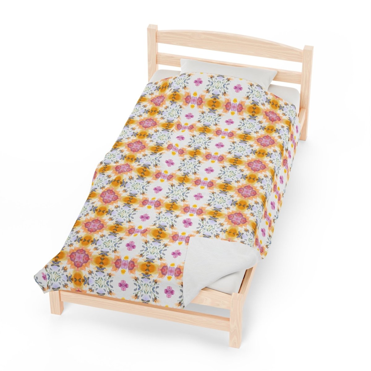 Blooming White | Minky Throw Blanket - Minky Throw Blanket - Piccolo Fiore Prints