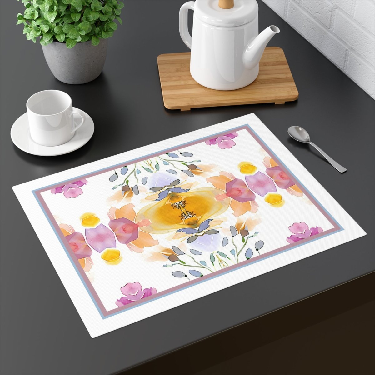 Blooming White | Placemat - Cotton Twill Placemat - Piccolo Fiore Prints