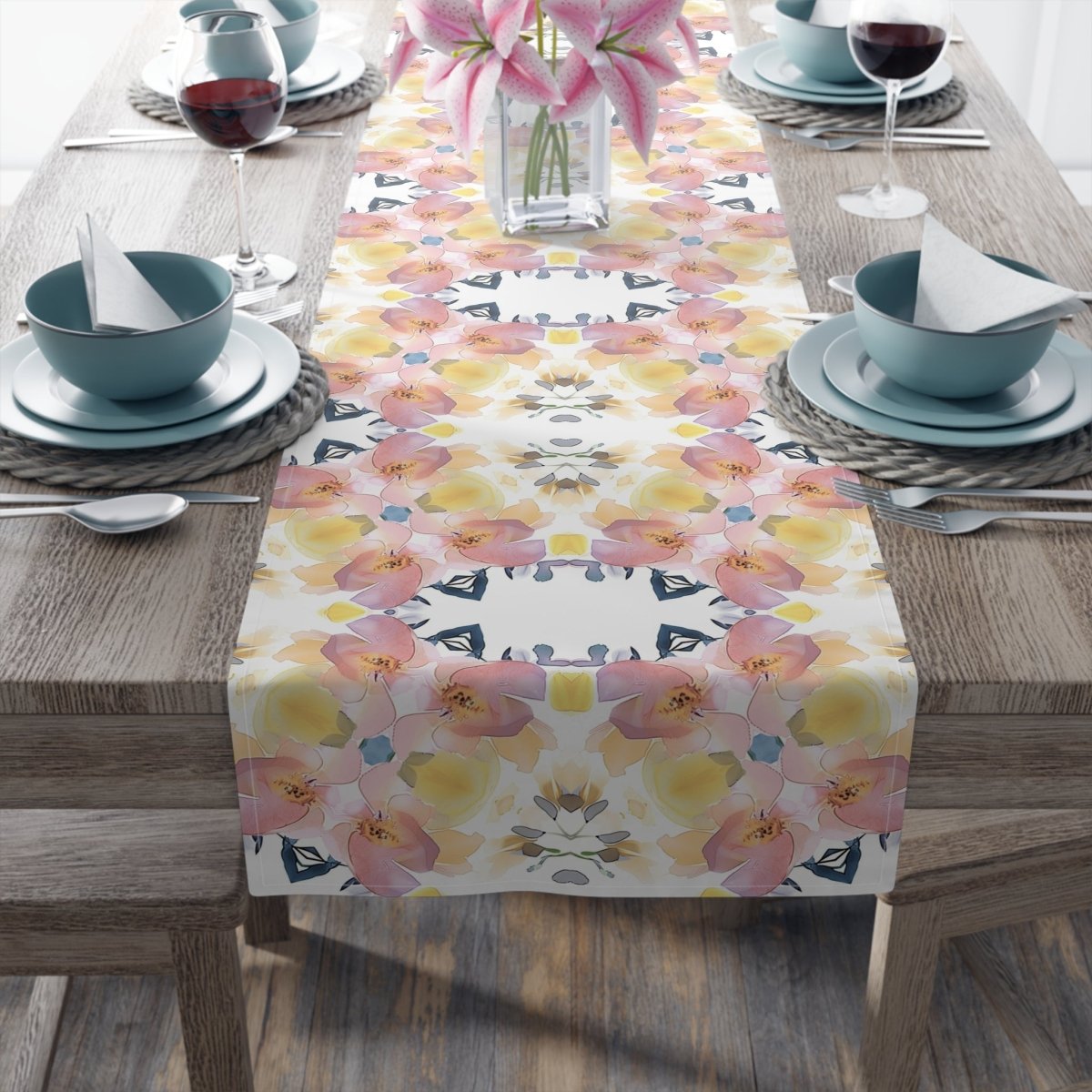 Bold Bloom Elipse | Table Runner - Table Runner - Piccolo Fiore Prints