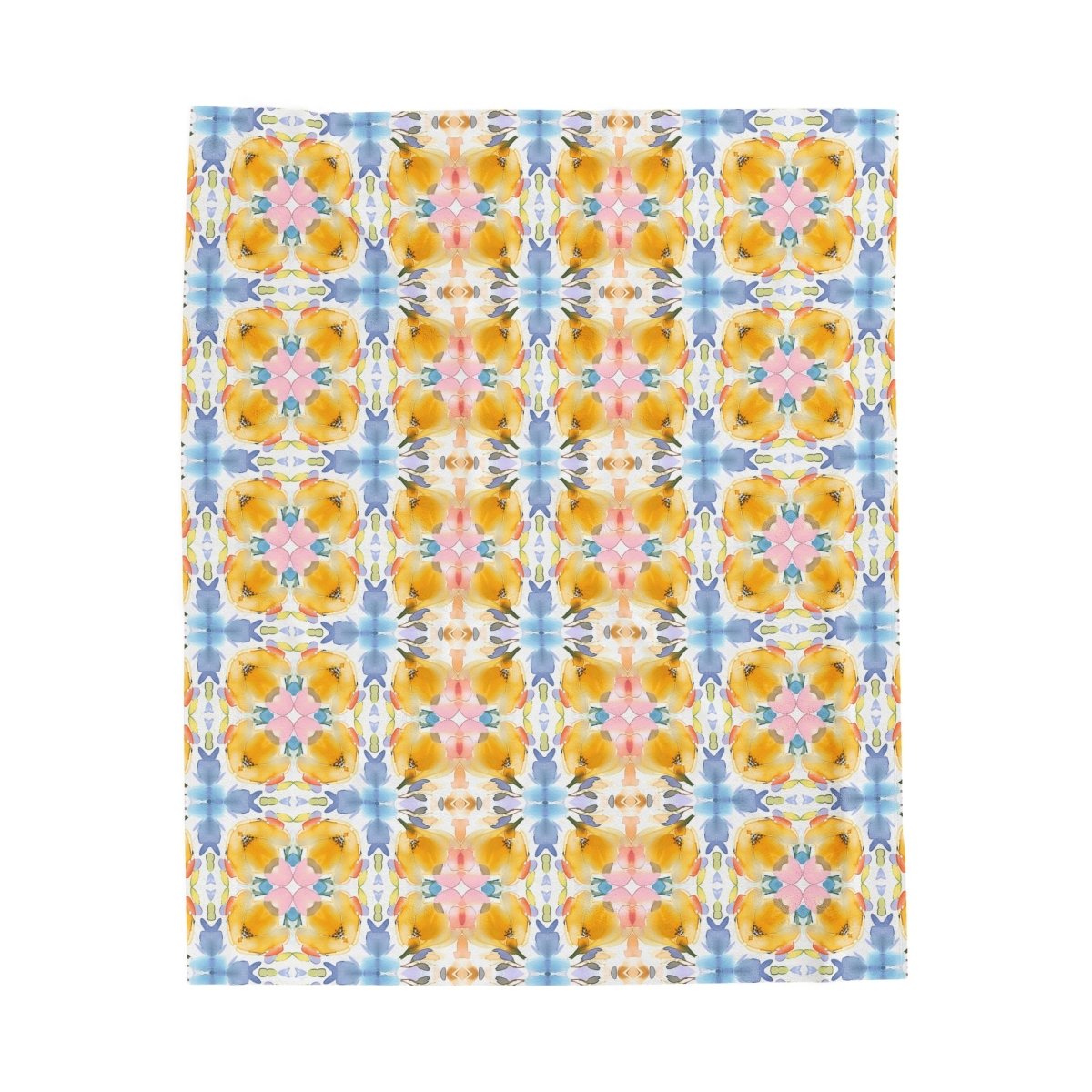 Bold Bloom Floral Cross | Minky Throw Blanket - Minky Throw Blanket - Piccolo Fiore Prints