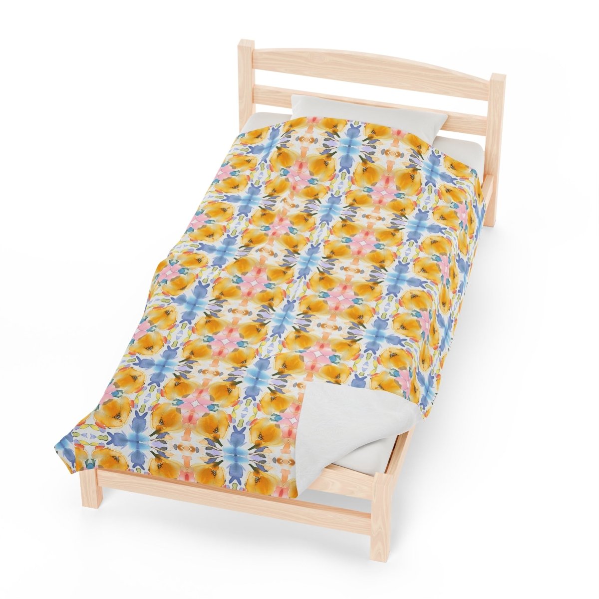 Bold Bloom Floral Cross | Minky Throw Blanket - Minky Throw Blanket - Piccolo Fiore Prints