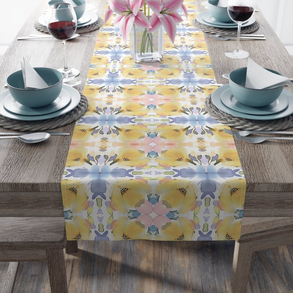 Bold Bloom Floral Cross | Table Runner - Table Runner - Piccolo Fiore Prints