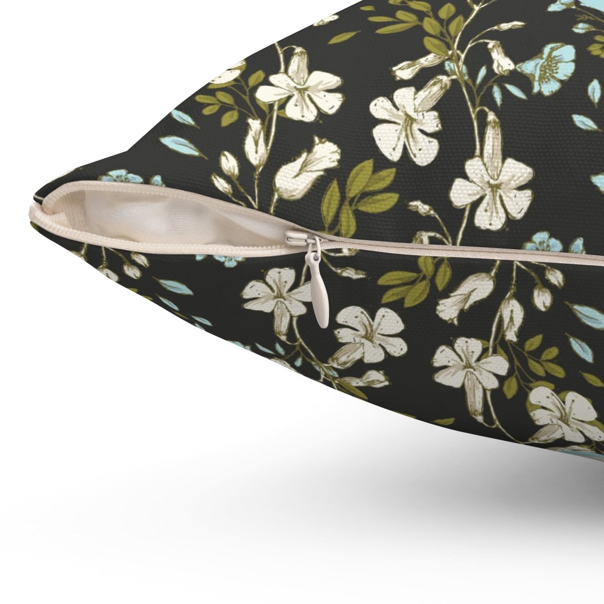 Botanical Monogram in Black and Cream | Throw Pillow - Throw Pillow - Piccolo Fiore Prints