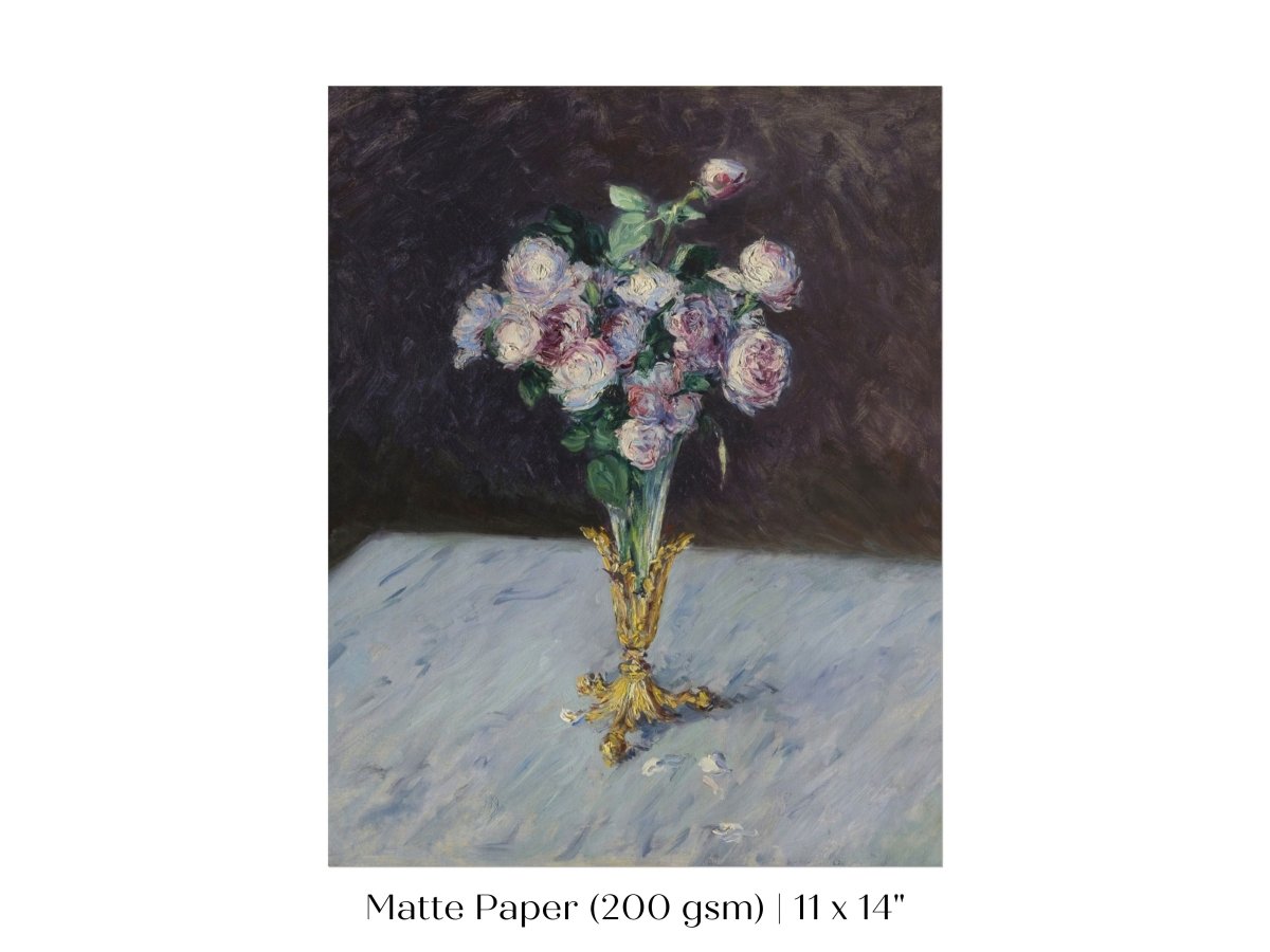 Bouquet of Roses in Crystal Vase | P559 - Single Art Prints - Piccolo Fiore Prints