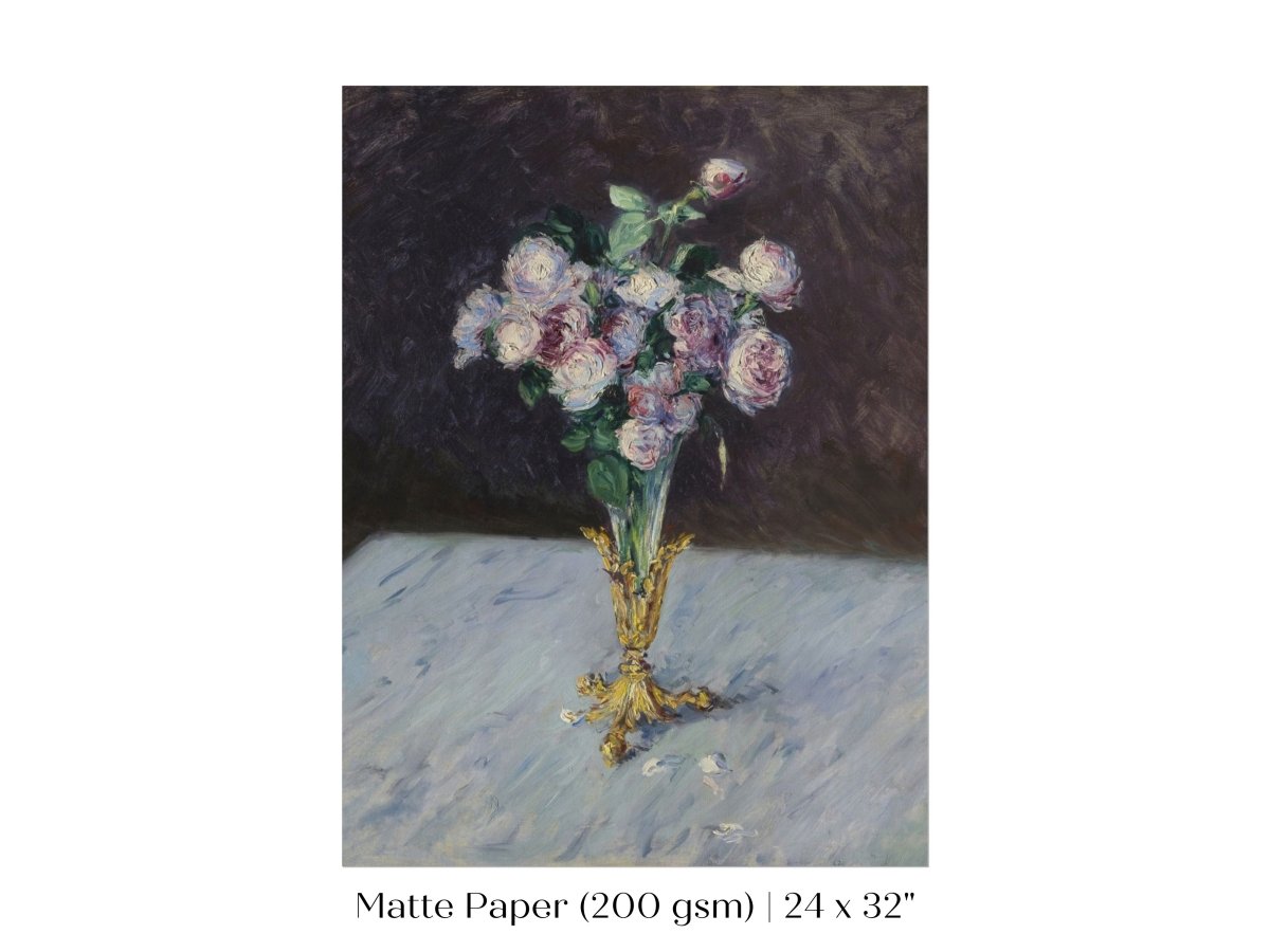 Bouquet of Roses in Crystal Vase | P559 - Single Art Prints - Piccolo Fiore Prints