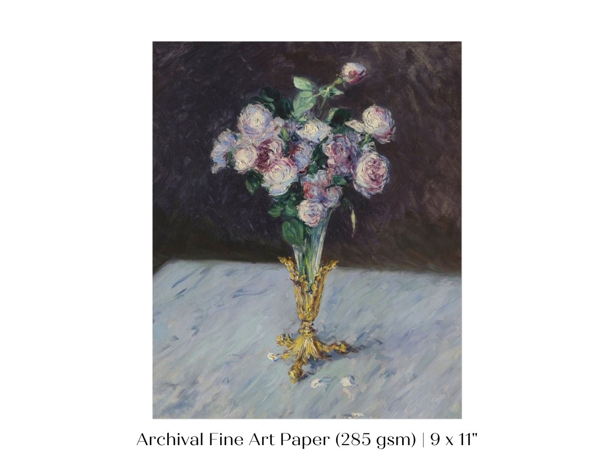Bouquet of Roses in Crystal Vase | P559 - Single Art Prints - Piccolo Fiore Prints
