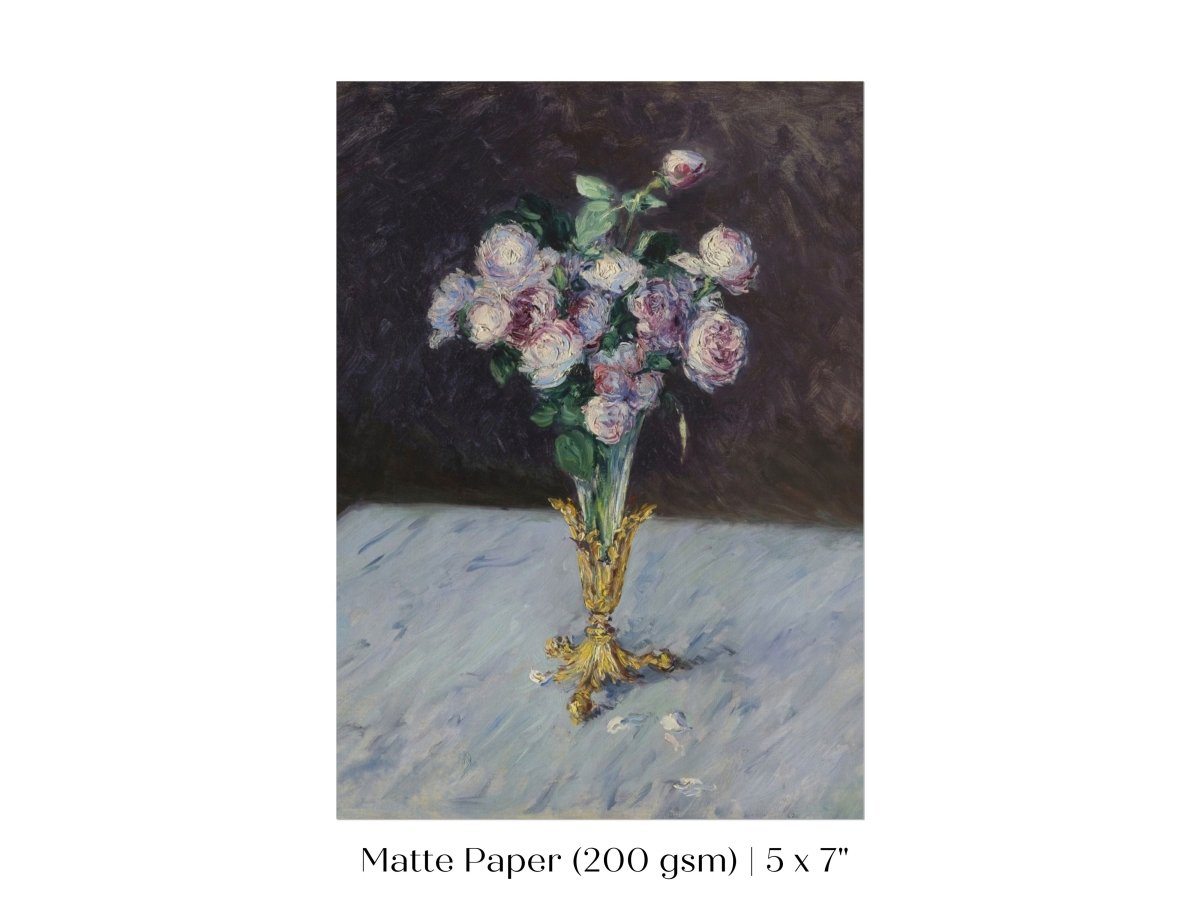 Bouquet of Roses in Crystal Vase | P559 - Single Art Prints - Piccolo Fiore Prints