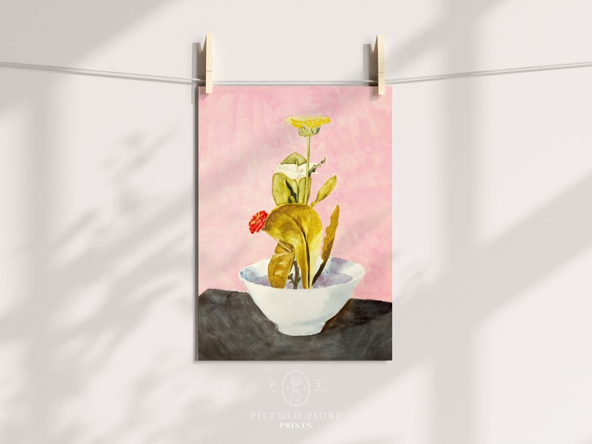 Bowl of Flowers | P133 - Single Art Prints - Piccolo Fiore Prints