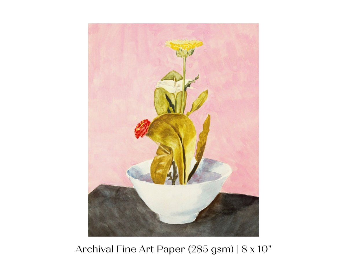 Bowl of Flowers | P133 - Single Art Prints - Piccolo Fiore Prints