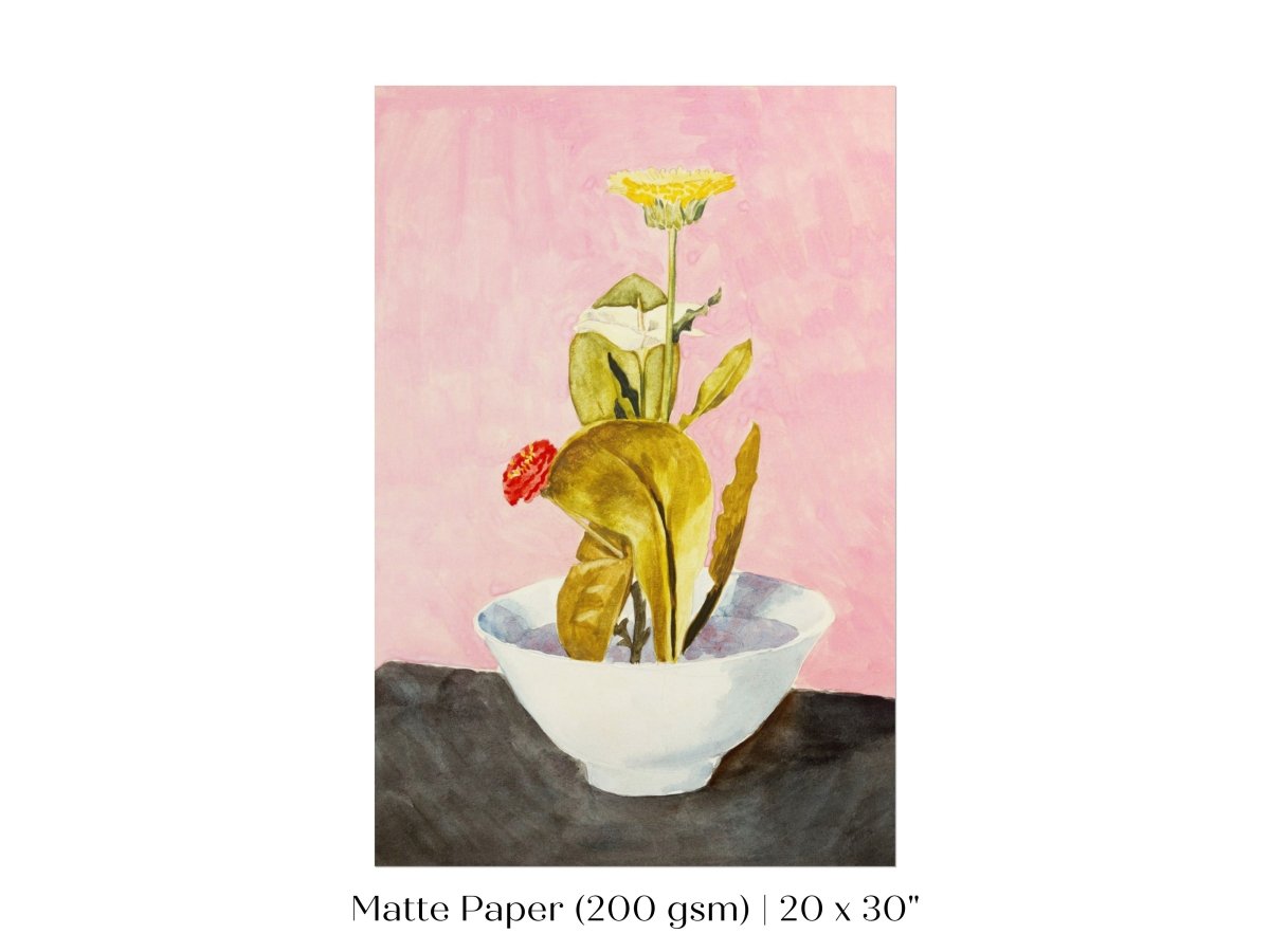 Bowl of Flowers | P133 - Single Art Prints - Piccolo Fiore Prints