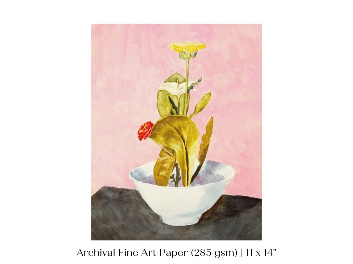 Bowl of Flowers | P133 - Single Art Prints - Piccolo Fiore Prints