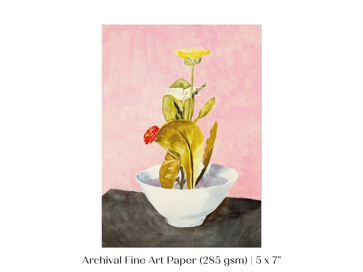 Bowl of Flowers | P133 - Single Art Prints - Piccolo Fiore Prints