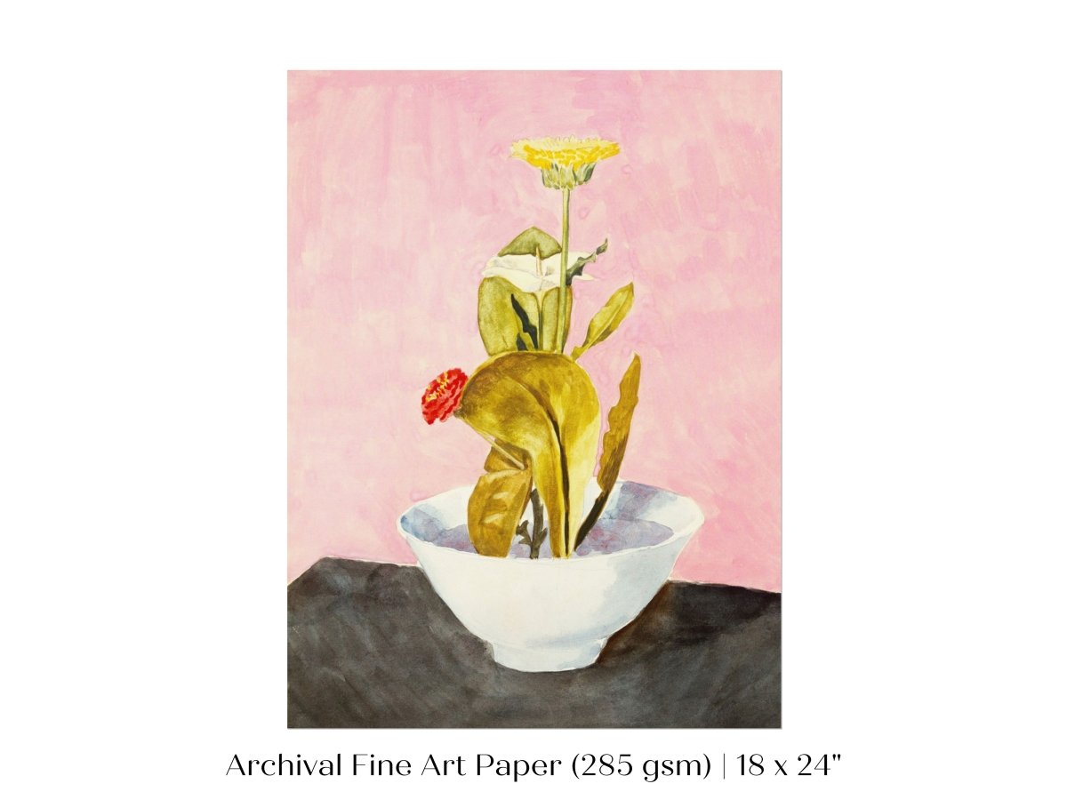 Bowl of Flowers | P133 - Single Art Prints - Piccolo Fiore Prints