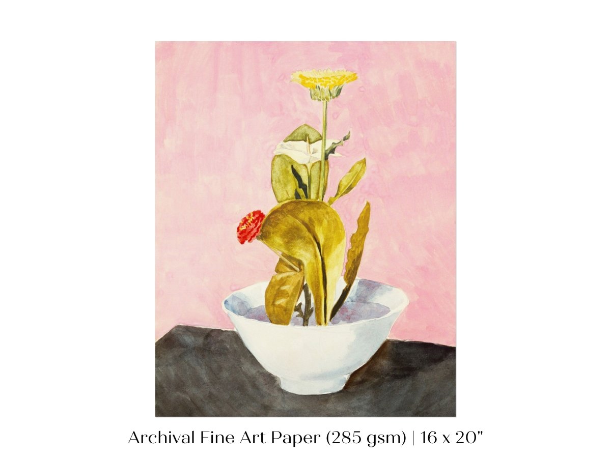 Bowl of Flowers | P133 - Single Art Prints - Piccolo Fiore Prints