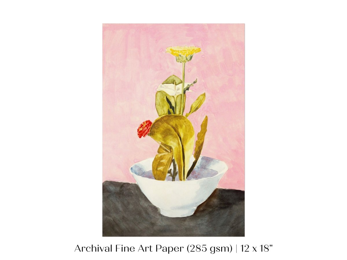 Bowl of Flowers | P133 - Single Art Prints - Piccolo Fiore Prints