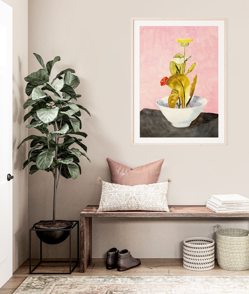 Bowl of Flowers | P133 - Single Art Prints - Piccolo Fiore Prints