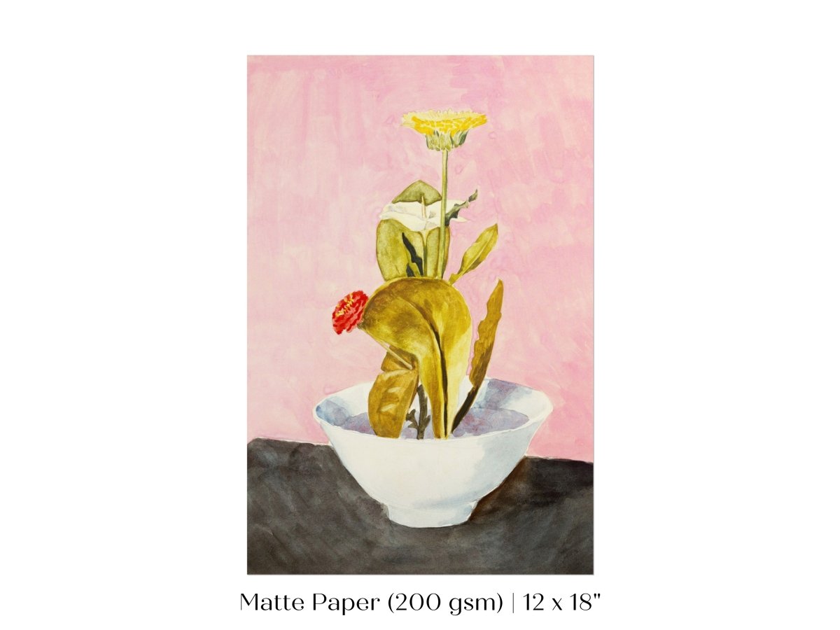 Bowl of Flowers | P133 - Single Art Prints - Piccolo Fiore Prints